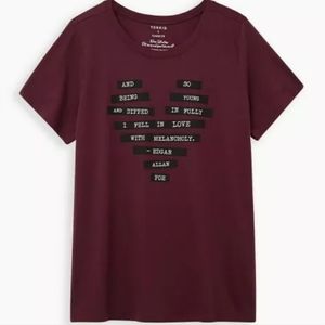 Torrid Jersey Wine Edgar Allan Poe Everyday Signature T Shirt 4X